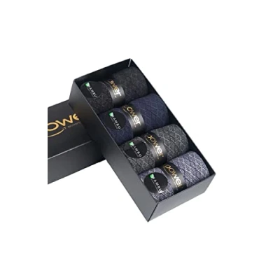 Image of Uppower Bamboo Mens Socks 4 Pairs Premium Quality Boxed Dress Socks, Classic (Multicolor 5)