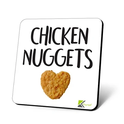 Image of CS850 Chicken Nuggets Novelty Funny Coffee Tea Drink Gift Glossy MDF Wooden Coaster