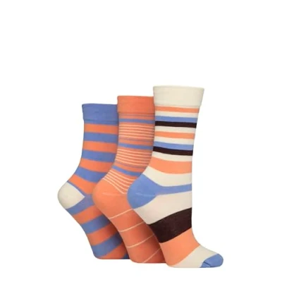 Image of Women&#039;s 3 Pair SOCKSHOP Gentle Bamboo Socks with Smooth Toe Seams in Plains and Stripes Crisp Winter 4 8