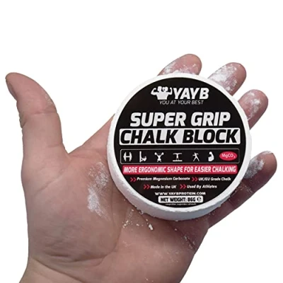Image of YAYB Super Grip Chalk Block Weight lifting, Rock Climbing, Bouldering, Gymnastics, Bodybuilding, Power strongman, yoga (2x 40g Rectangle Pucks)