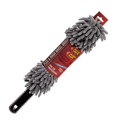 Image of Smart Tech Car Care Deluxe Flexible Noodle Soft Alloy Wheel Cleaning Brush Grey &amp; Black