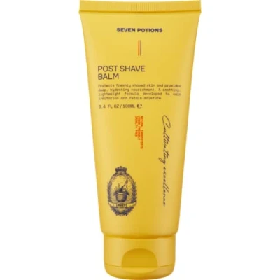 Image of Seven Potions Post Shave Balm for Men Calms Skin Irritation, Retains Moisture Soothing, Hydrating, Lightweight Formula Natural, Vegan, Cruelty Free Aftershave Lotion (100ml)