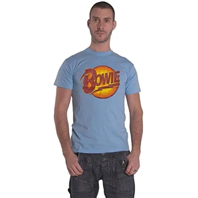 Image of David Bowie T Shirt Vintage Diamond Dogs Logo Official Mens Blue L