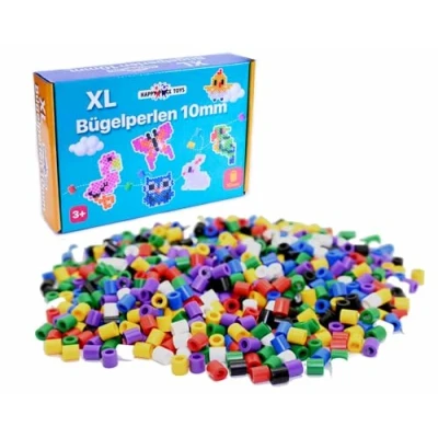 Image of 1000 Maxi XL Ironing Beads 10 mm Full Tone Large for Children from 3 Years Happy Price Toys (Compatible with Hama Pin Boards)