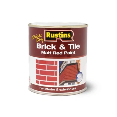 Image of Rustins BRITW1000 Quick Dry Brick &amp; Tile 1L, Red