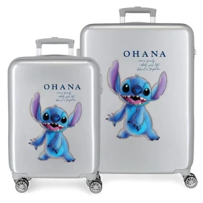 Image of Disney Adorable Stitch Moods Cabin Suitcase Hard ABS Side Combination Lock 4 Wheels Double Luggage Hand Luggage, 100, Set maletas,