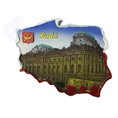 Image of Lodz Poland 3D Fridge Magnet Souvenir Gift Collection,Home &amp; kitchen Decoration Magnetic Sticker Refrigerator