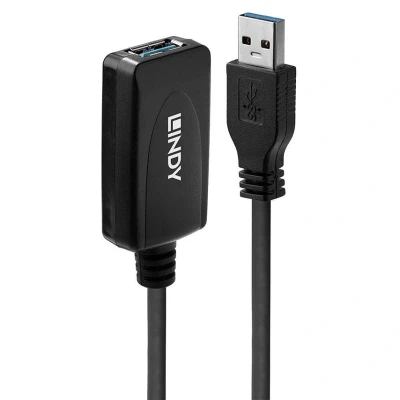 Image of LINDY 43155 5m USB 3.0 Active Extension Cable, Black