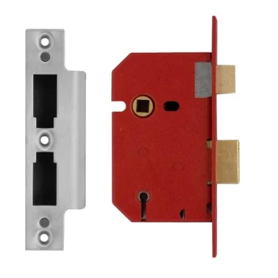 Image of Union Locks 2201 5 Lever Mortice Sash Lock 65mm Satin Chrome (Boxed)