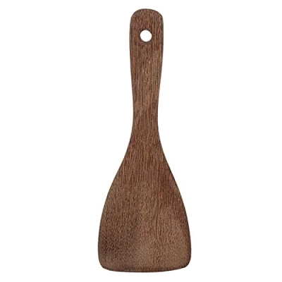 Image of TOPINCN Food Shovel, Wooden Spatula Kitchen Utensil Cooking Tool Fried Rice Turner Non Stick Easy to Clean Gadget(Bevel)