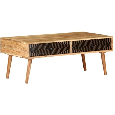 Image of vidaXL Coffee Table 100x50x39 cm Solid Acacia Wood