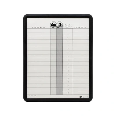 Image of Quartet Classic Gray In/Out Board, 11 x 14 Inches, DuraMax Porcelain, Black Frame (750)