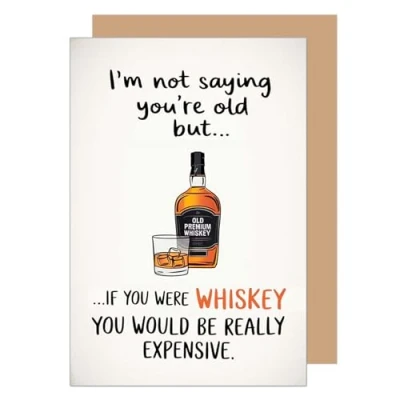Image of Edition Seidel Premium Birthday Card with Envelope. Greeting Saying Man Woman Whiskey Funny (G3669 SW024)