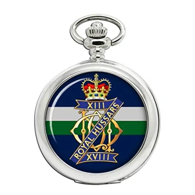 Image of Giftshop UK 13th/18th Royal Hussars (Queen Mary&#039;s Own), British Army Full Hunter Pocket Watch