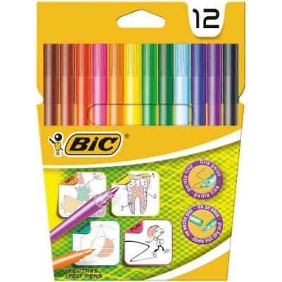 Image of Bic for School Case Box of 12 Markers,
