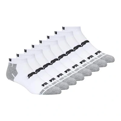 Image of PUMA Men&#039;s 8 Pack Low Cut Socks Running, White/Grey, 44482