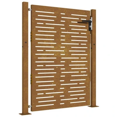 Image of vidaXL Garden Gate 105x130 cm Corten Steel Square Design