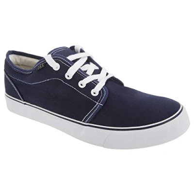 Image of Classic Retro Canvas Lace Deck Shoes In 3 Colours (9, Navy)