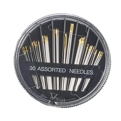 Image of 30 Pcs Hand Sewing Needles, Handle Needle Set, Assorted Sizes Embroidery Mending Craft Sew Case