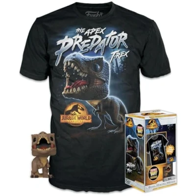 Image of Funko Pocket POP! &amp; Tee: Arcadia Trex Small (S) Jurassic World T Shirt Clothes With Collectable Vinyl Minifigure Gift Idea Toys and Short Sleeve Top for Adults Unisex Men Women