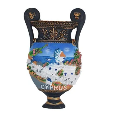 Image of Pot Shape Cyprus 3D Fridge Magnet Travel Souvenir Gift Collection, Home &amp; Kitchen Decoration Magnetic Sticker Refrigerator