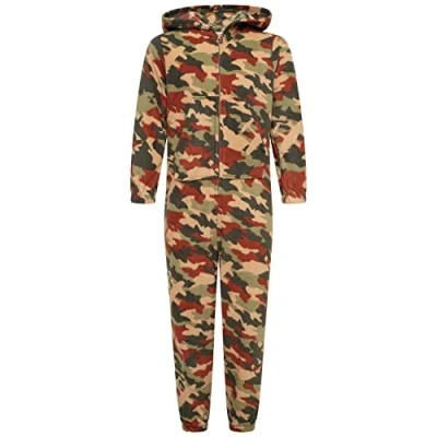 Image of Undercover Kids Camo Hooded Onesie 041029 Green 9 10 Years