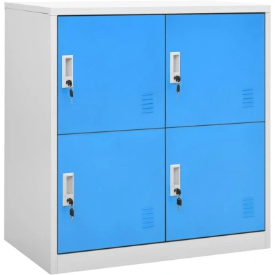 Image of Vidaxl Locker Cabinets 5 pcs Light Grey and Blue 90x45x92.5 cm Steel