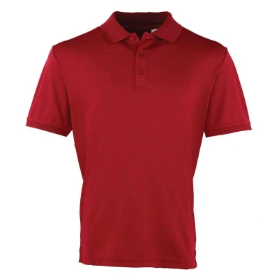 Image of Premier Mens Coolchecker Pique Polo Shirt (Burgundy) Size X Large