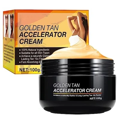 Image of Tanning Accelerator Cream,Long Lasting Sunbed Cream,Instensive Brown Gel,Effective in Sunbeds &amp; Outdoor Sun, Achieve a Natural Tan with Ingredients,100g