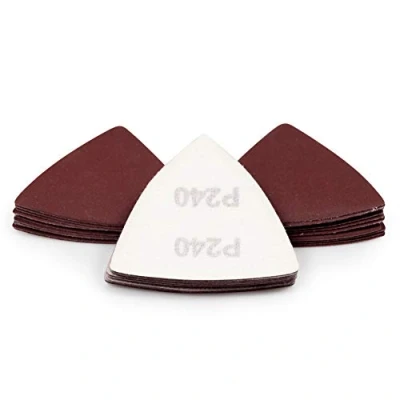 Image of SPEEDWOX 30 Pcs Hook and Loop Triangle Sandpaper 240 Grit 80mm 3 1/8 Inches for Oscillating Multi Tool Detail Sander Sanding Discs Pads