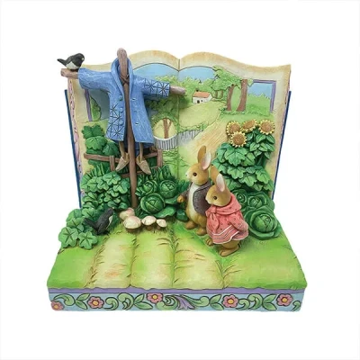 Image of Beatrix Potter by Jim Shore Peter, Benjamin, Scarecrow Storybook Figurine