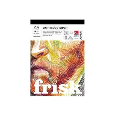 Image of Frisk Cartridge Drawing Sketching Paper Pad A5 200gsm, White