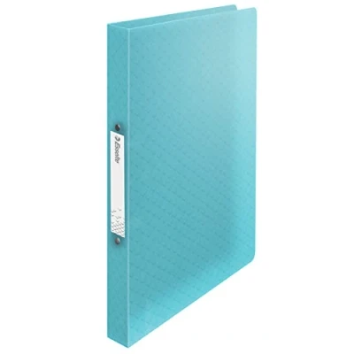 Image of Esselte Ring Binder, 140 Sheet Capacity, 25mm Spine, 2 A4 Folder, Soft Cover File, Home/Office Use, Embossed Pattern, Colour&#039;Breeze Range, Blue, 626242