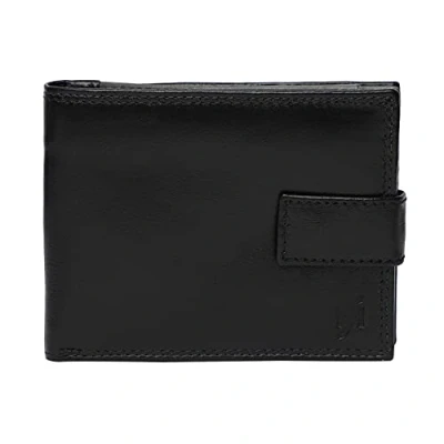 Image of STARHIDE Mens RFID Blocking Real Leather Billfold Wallet Purse with Side Zip Around Coin Pocket Pouch 1180 (Black/Grey)