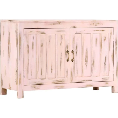 Image of vidaXL Sideboard Light Pink 110x35x70 cm Solid Mango Wood