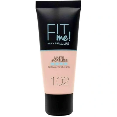 Image of Maybelline Fit Me Foundation, Medium Coverage, Blendable With a Matte and Poreless Finish, For Normal to Oily Skin, Shade: 102 Fair Ivory, 30ml