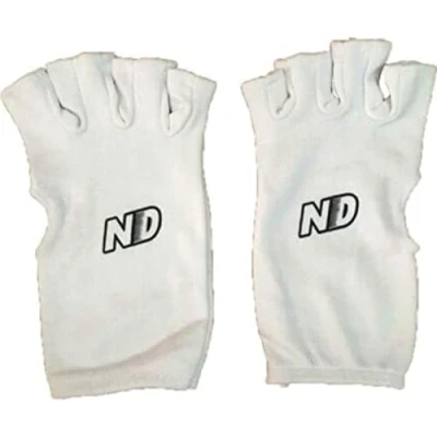 Image of ND QVU Fingerless Cotton Inner Gloves. Various Sizes. Cricket Gloves NEW (Large Mens)