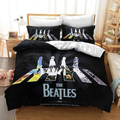 Image of CHAOSE Duvet Cover Single Double, The Beatles, Reversible Bedding Set for Double Bed (Rock 02,King(220x230cm))
