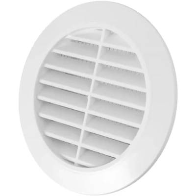 Image of Vent Systems 80 mm / 3.15&#039;&#039; Inch White Air Cover Round Vents Ventilation Grille Integrated Insect Screen HVAC for Bathroom, Home Office, Kitchen