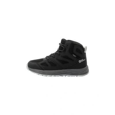 Image of Jack Wolfskin Woodland 2 Texapore MID Unisex Hiking shoes for kids, Size: 2.5, Phantom Synthetics/textile