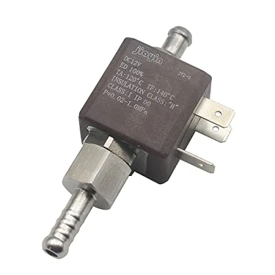 Image of JIAYIN JYZ 3 Normally Open N/O 2 Way 10 bar DC 12V Coffee Makers Steam Air Water Electric Solenoid Valve Inlet