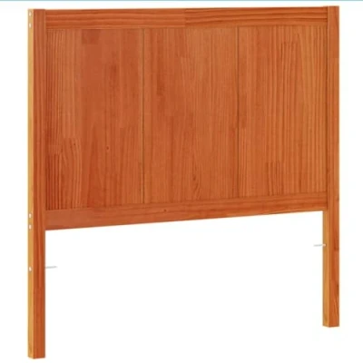 Image of vidaXL Solid Pine Wood Headboard in Wax Brown 105.5x3.5x81cm, Sturdy Structure, Back Support, Compatible with 100cm Mattresses