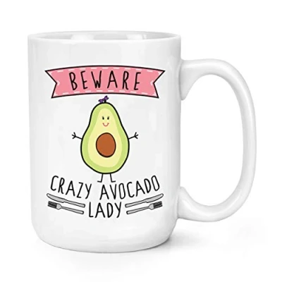 Image of Beware Crazy Avocado Lady 15oz Large Mug Cup