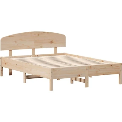 Image of vidaXL Bed Frame without Mattress 140x190 cm Solid Wood Pine