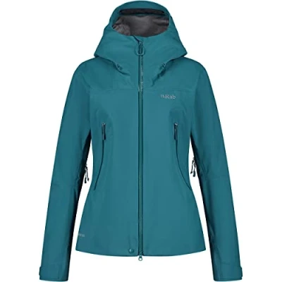 Image of Rab Women&#039;s Kangri GTX Waterproof Breathable GORE TEX Jacket for Trekking, Climbing, &amp; Mountaineering Marina Blue 14