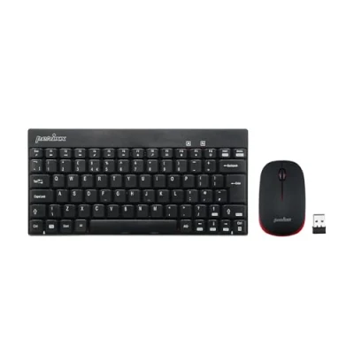 Image of perixx PERIDUO 712 Wireless Mini Keyboard and Mouse Combo AES 128 Bit Black UK Layout
