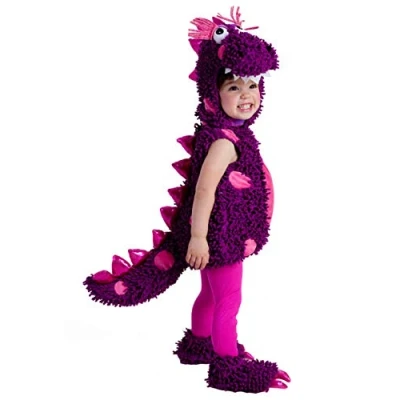 Image of Forever Young Girls Purple Dinosaur Costume Kids Animal Fancy Dress Outfit (18 24 months)