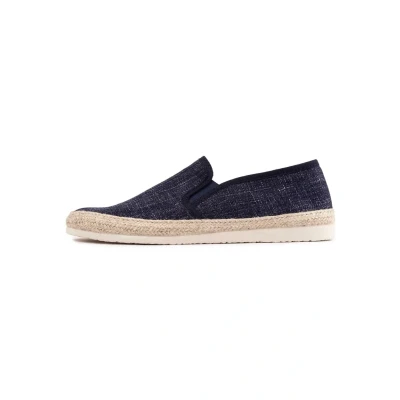 Image of V.gan Mens Vegan Pecan Espadrille Shoes Blue Canvas Size UK 11