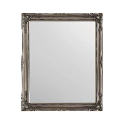 Image of 2&quot; Silver Shabby Chic Style Swept wall mirror 24&quot; x 20&quot; Overall Size