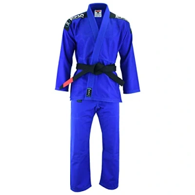 Image of Playwell Pro Mens BJJ GI Jiu Jitsu Uniform Suit (Comes with Free Ju White BELT) Blue (A3)